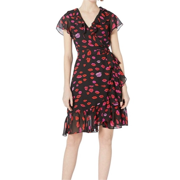 Betsey Johnson Red Kiss 💋 Dress Valentine's Day Lips Mouth Heart Print - Picture 3 of 16